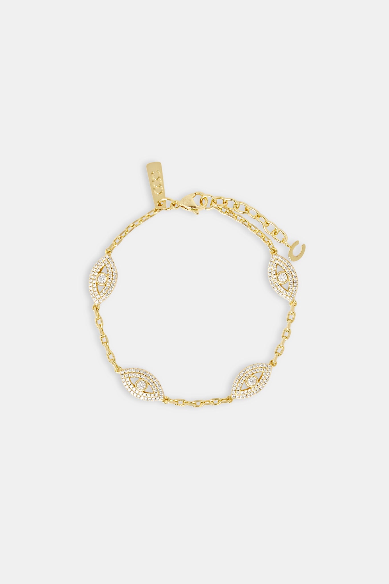 Iced Evil Eye Rolo Bracelet - 8mm